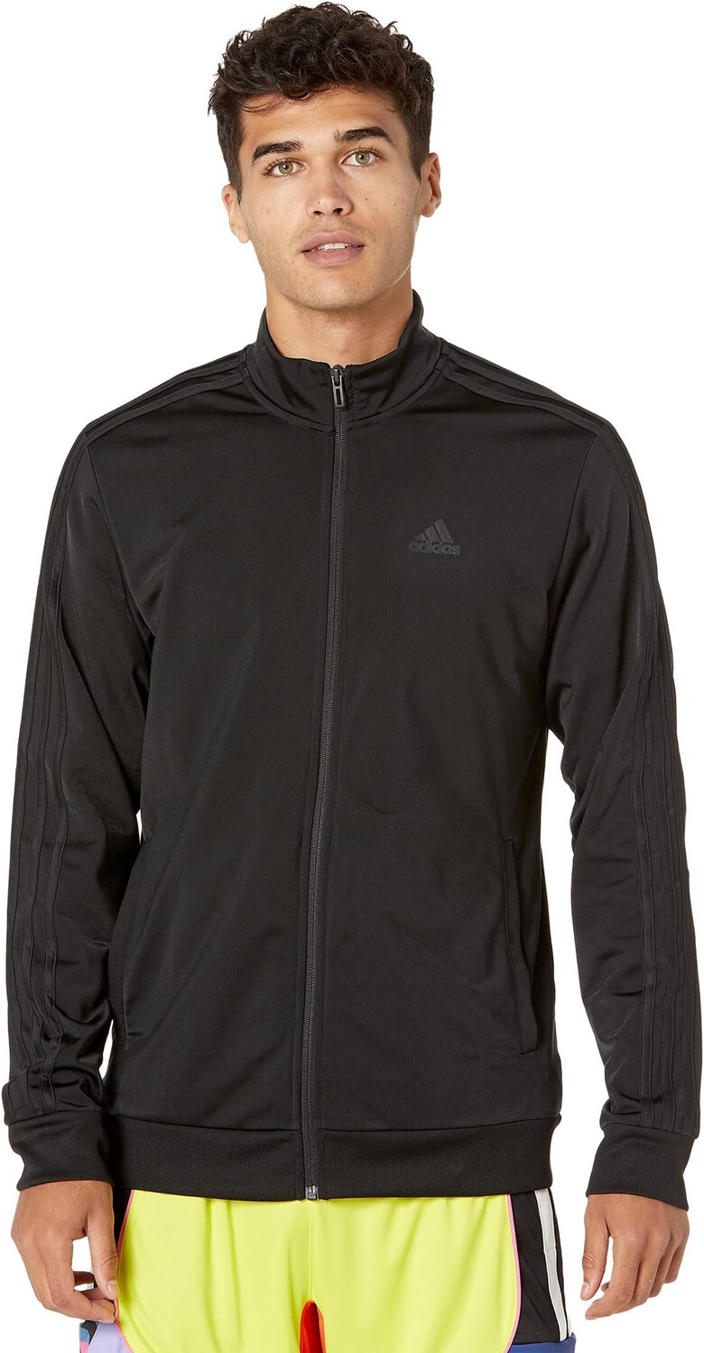 

Куртка Essentials 3-Stripes Tricot Track Jacket adidas, цвет Black/Black