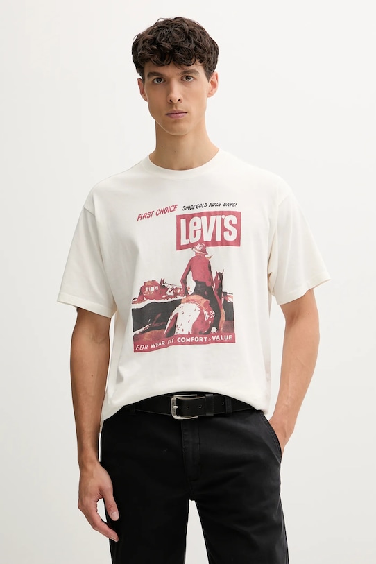 

Хлопковая футболка Levi'S, бежевый