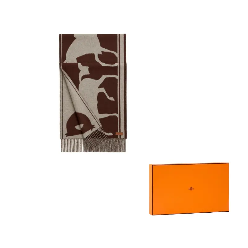 

HERMES Кашемировый вязаный шарф женский разноцветный, Red