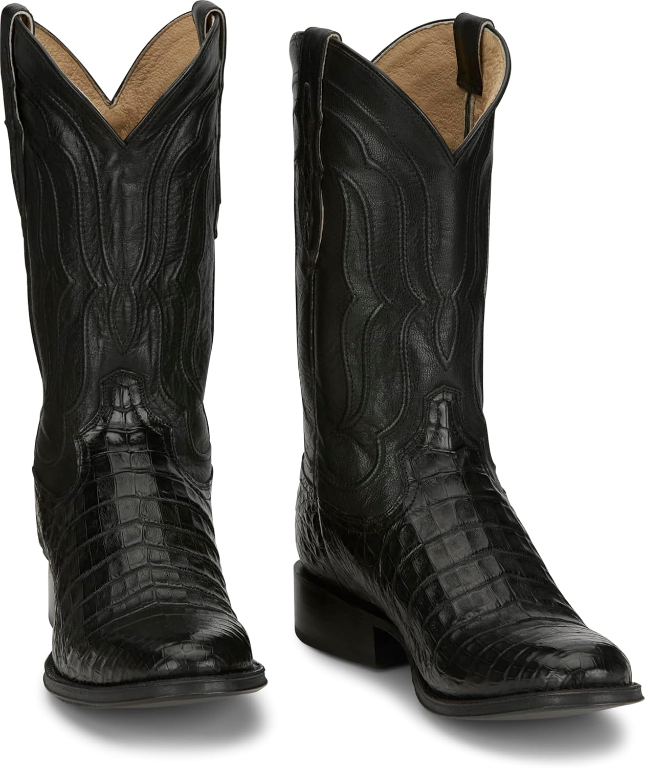 

Мужские ковбойские сапоги Tony Lama Tremaine 12 из кожи каймана, ручной работы с замысловатой отделкой, Ebony