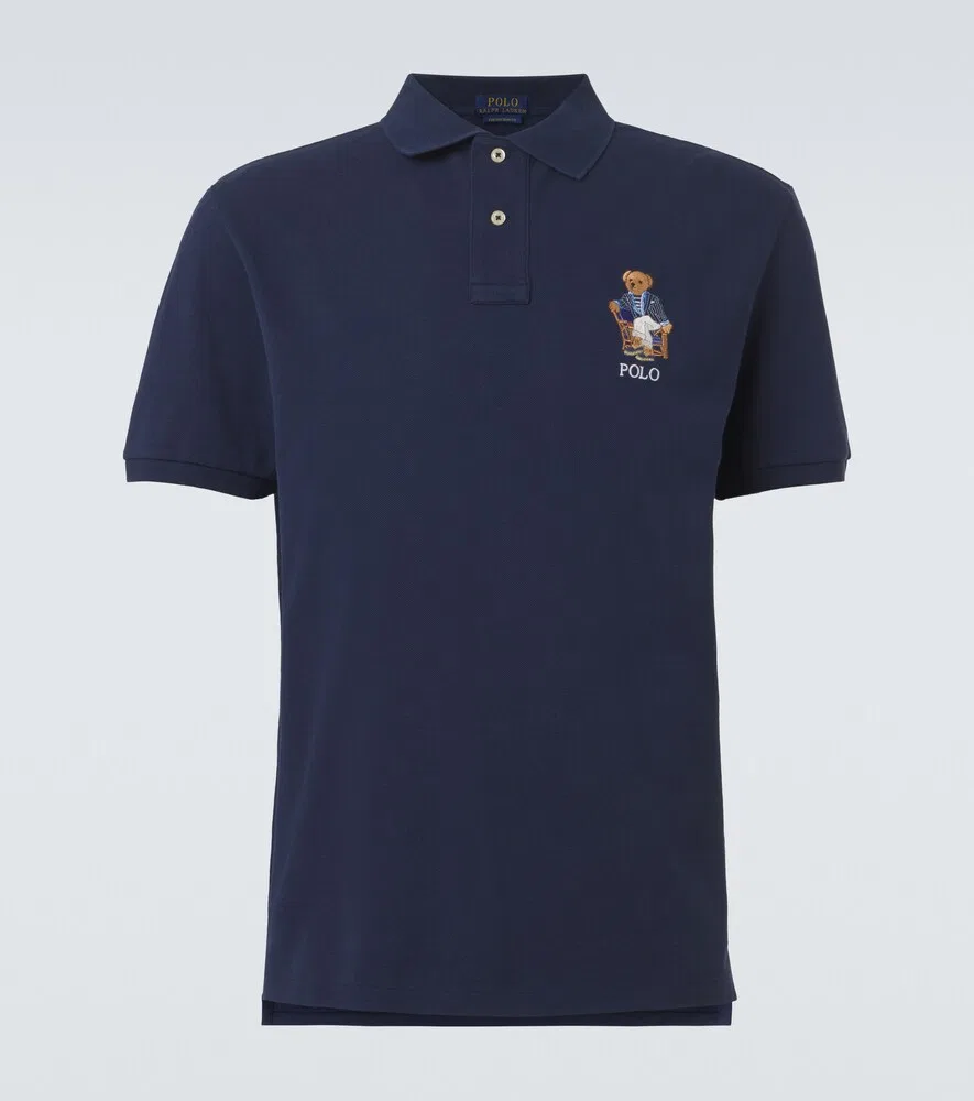 Рубашка-поло Polo Bear из хлопкового пике Polo Ralph Lauren, синий