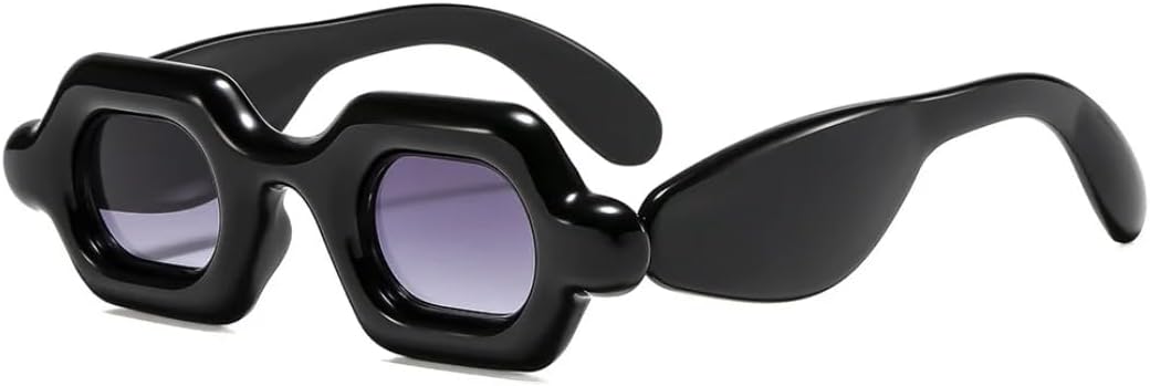 

Солнцезащитные очки для мужчин и женщин - защита UV400 - двухцветная оправа в стиле панк с градиентом, толстая, для занятий спортом на открытом воздухе и вождения DSVIGF, Black Grey