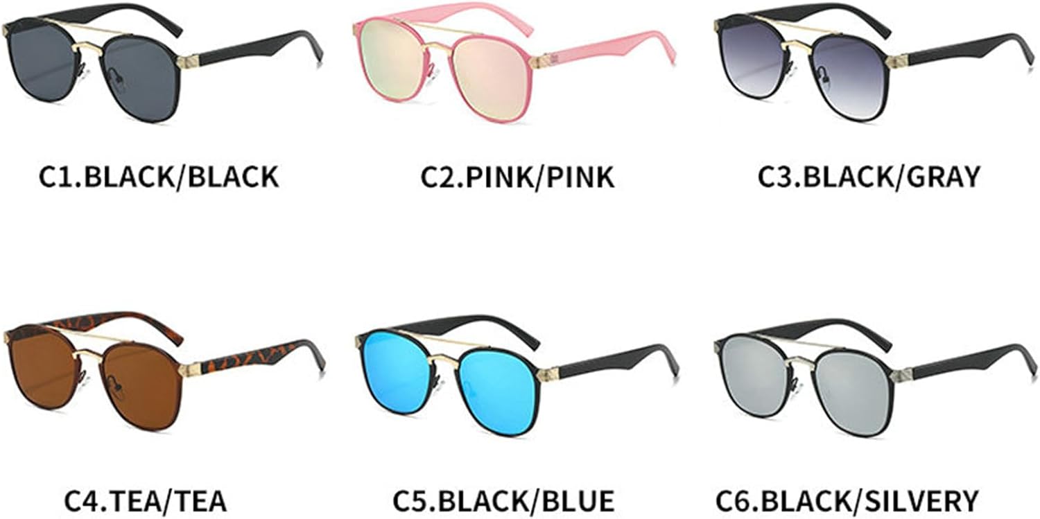 

Солнцезащитные очки Willochra Fashion Pilot для женщин и мужчин, с двойным острием, ретро-дизайн, круглые солнцезащитные очки, защита от УФ-излучения, летний аксессуар, C6