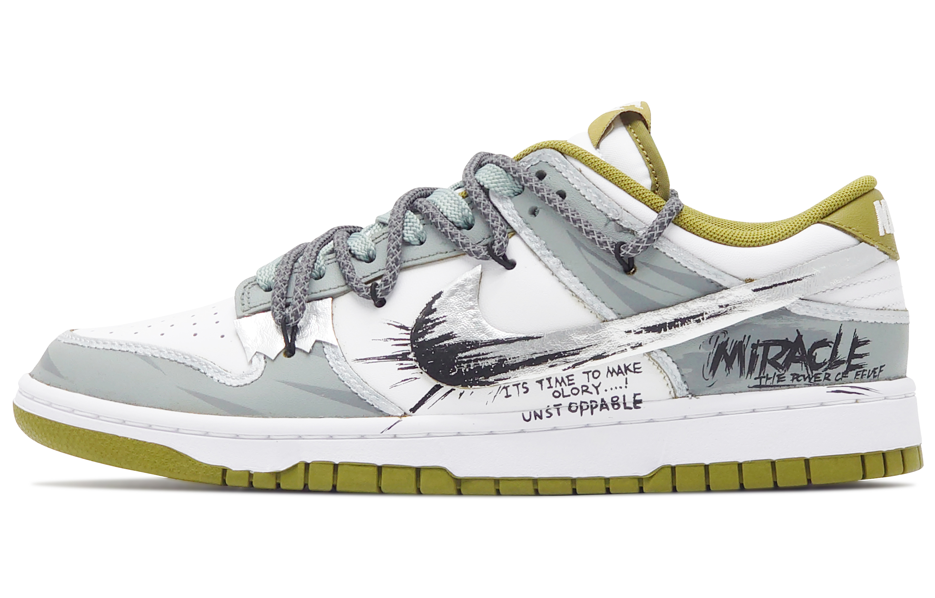 

Nike Кроссовки для скейтбординга Dunk Anti-Slip, износостойкие, низкие, мужские, белые, серые