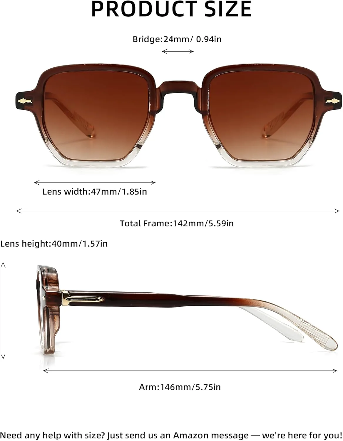 

Ретро-солнцезащитные очки для женщин и мужчин с защитой UV400, квадратная форма, модные солнцезащитные очки в стиле 70-х SOLVANSKI, 3-tea Frame & Gradient Brown Lens