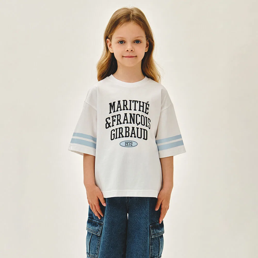 Детская оверсайз футболка в футбольном стиле Marithé Kids, белая