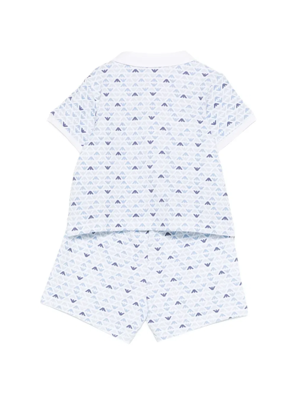 Комплект из шорт и рубашки с воротником-поло и принтом Emporio Armani Kids, белый — фото 2