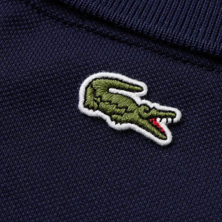Футболка LACOSTE 166/Navy Blue, унисекс с воротником, средней посадки — фото 4