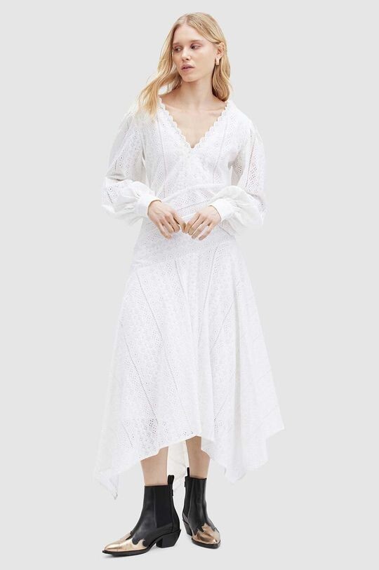 

Хлопковое платье AllSaints, белый