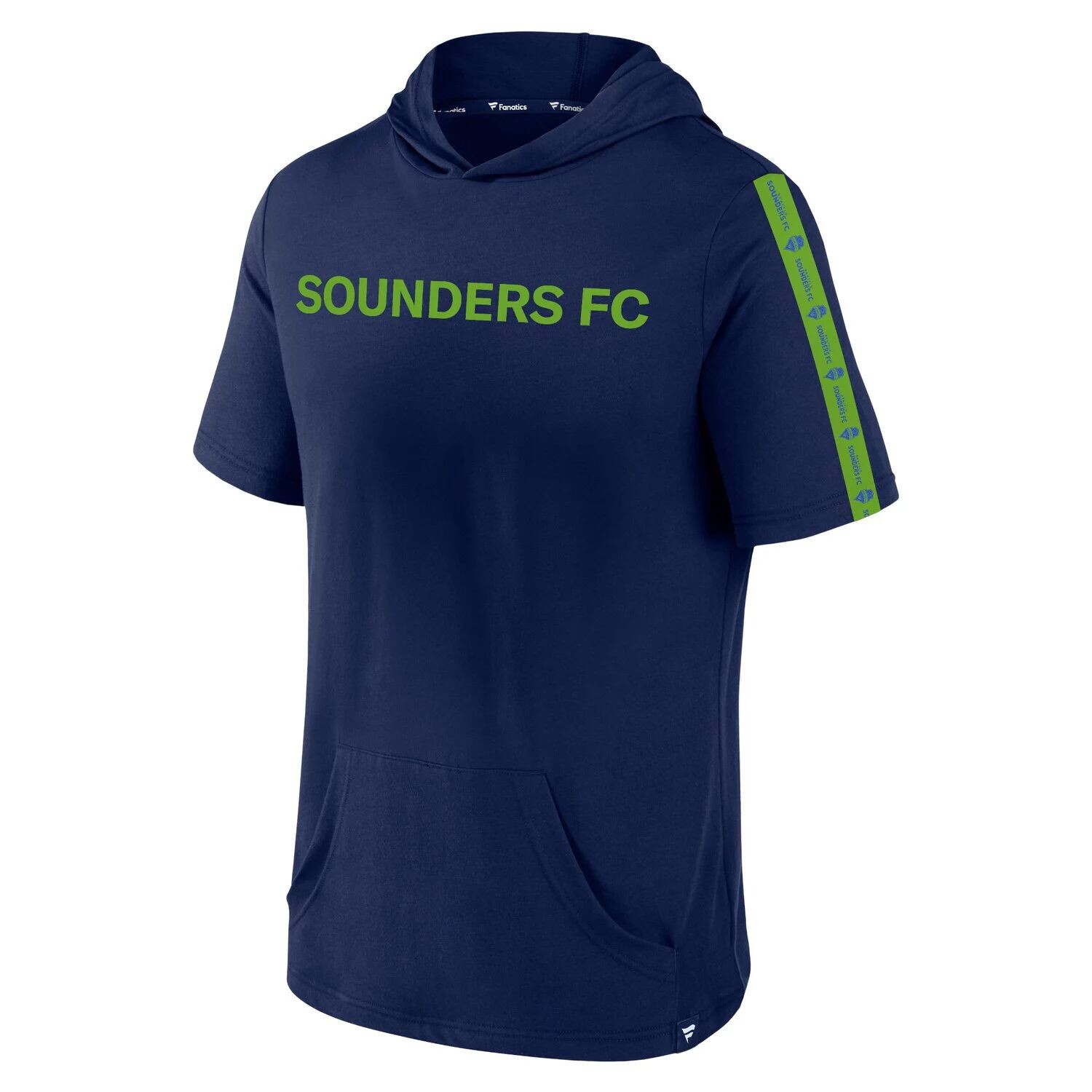 

Мужской синий пуловер с капюшоном с короткими рукавами и логотипом Seattle Sounders FC Definitive Victory Fanatics