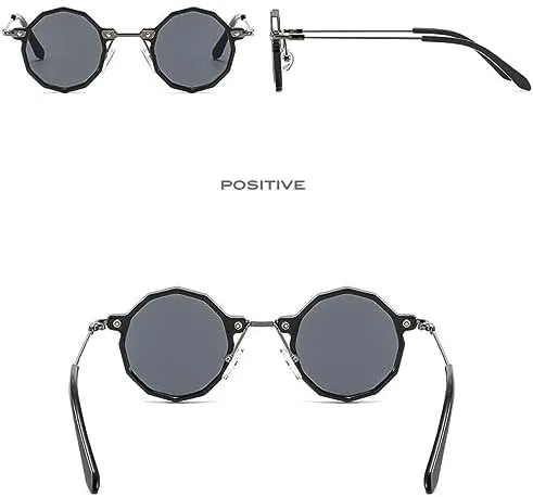 

Ретро-солнцезащитные очки в стиле стимпанк, многоугольные линзы, женские, прозрачные океан, UV400; очки в стиле панк, градиент MTZJH, Leopard Yellow Green