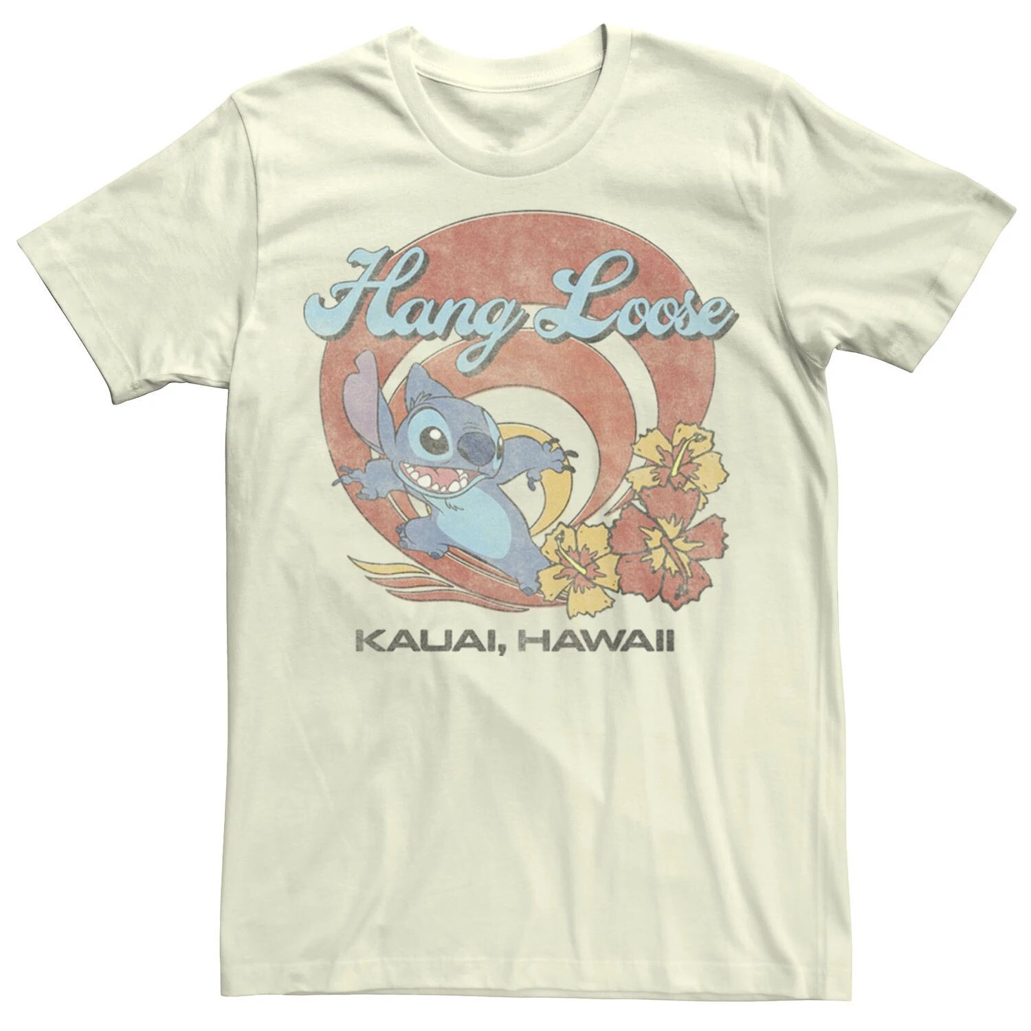 

Мужская свободная футболка Disney Lilo & Stitch Kauai Hawaii Licensed Character
