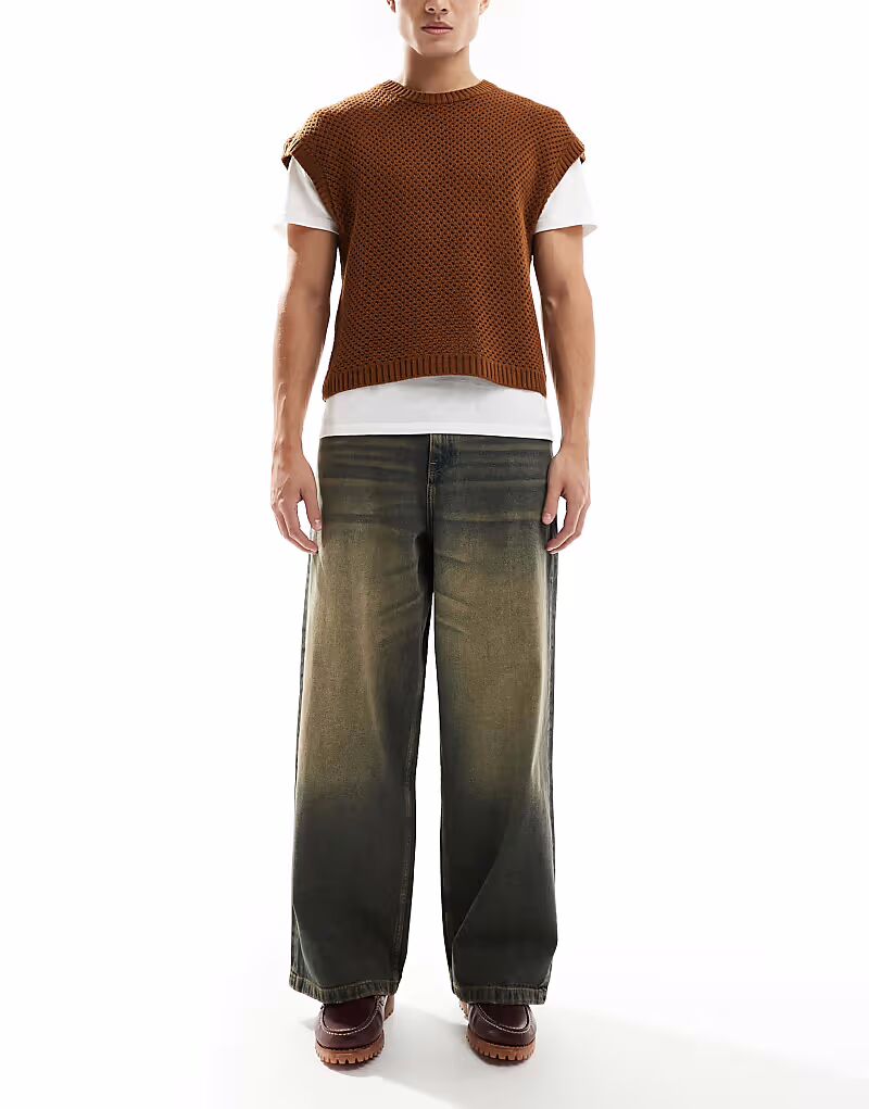 

Джинсы ASOS DESIGN супер-мешковатые с винтажным оттенком темно-синего цвета