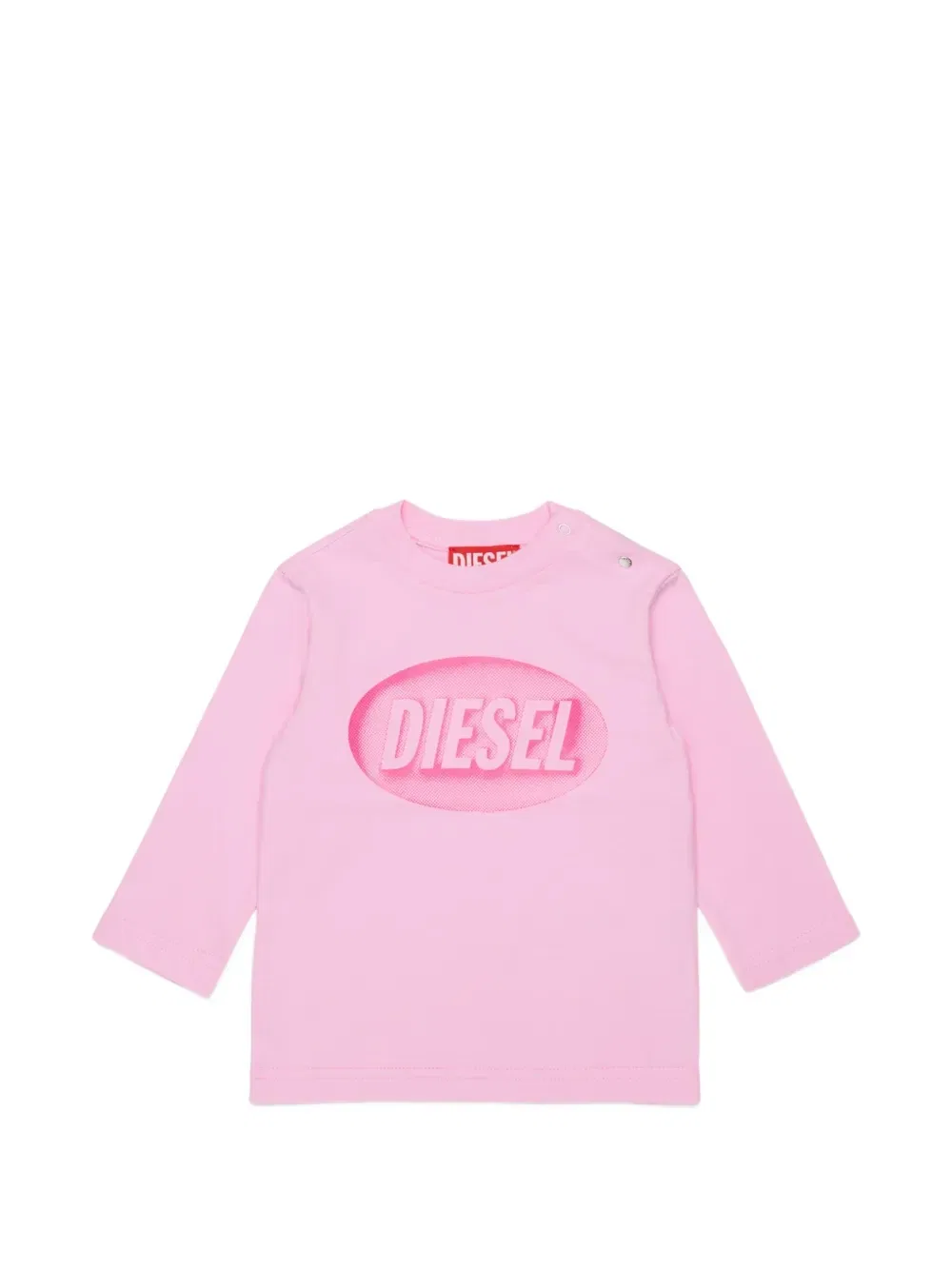 Футболка с длинными рукавами и логотипом Diesel Kids, розовый