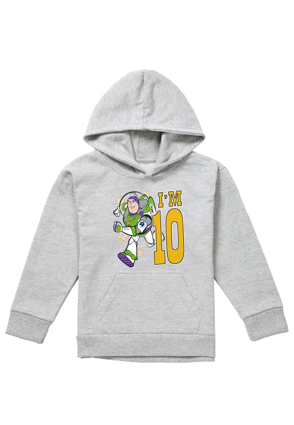 Детская худи Toy Story Birthday Buzz I'M 10, Athletic Heather, Disney, серый — фото 4