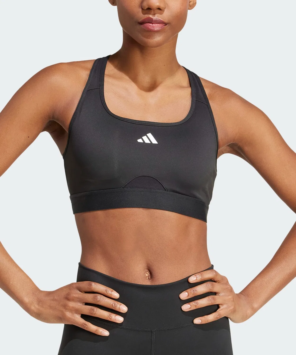 Спортивный бра Powerreact средняя поддержка Adidas чёрный — фото 4