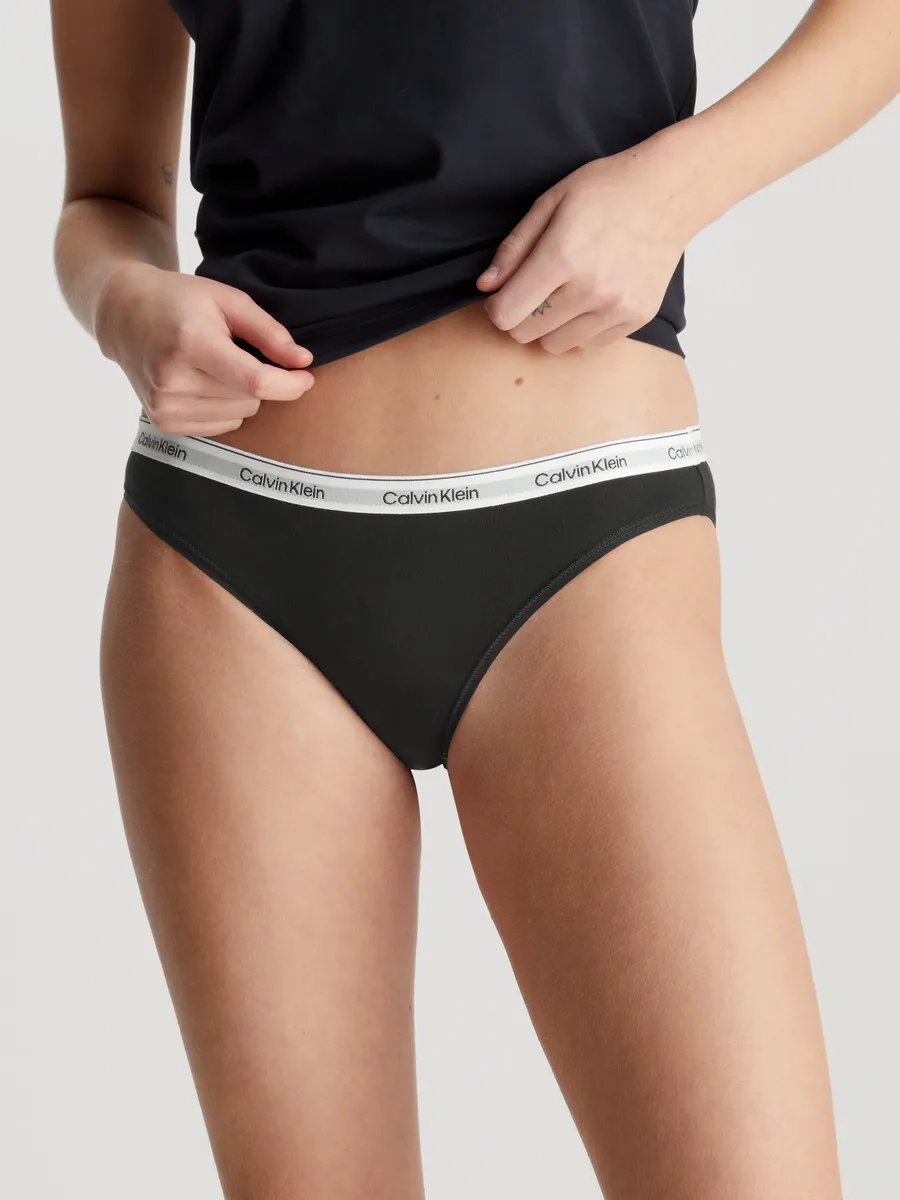 Трусики бикини Calvin Klein Underwear "5 PACK BIKINI (LOW-RISE)" (5 шт. в упаковке, 5 шт. в упаковке), с поясом с логотипом, черный — фото 2