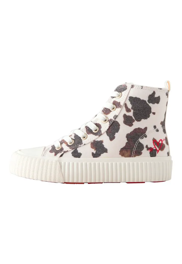 Высокие кроссовки Next, White/Brown Cow Printed