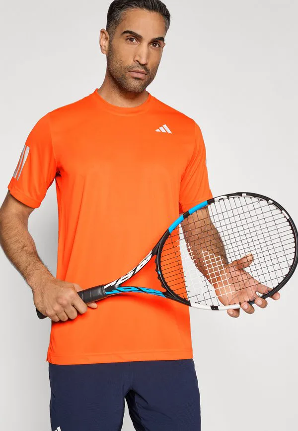 Футболка club 3 в полоску, спортивная футболка Adidas Performance, Pure Orange — фото 4
