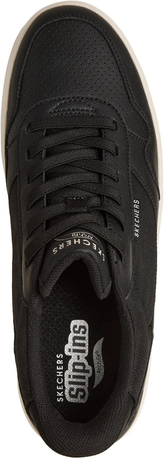 Мужские удобные кроссовки Skechers Arch Fit Court Break, Black Duraleather Mesh — фото 3