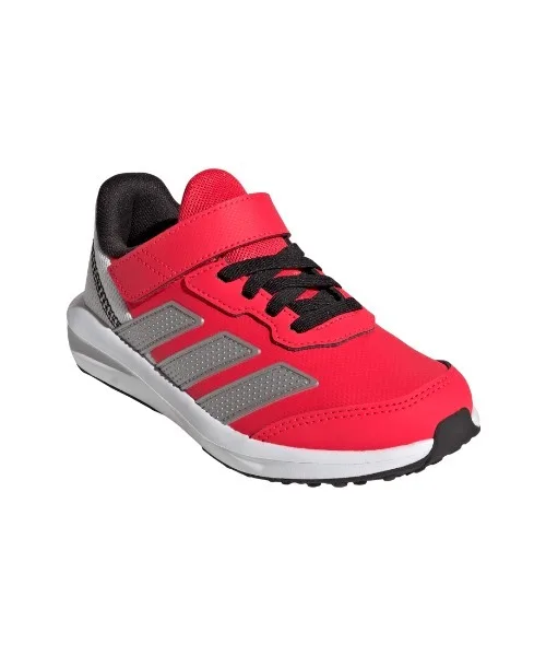 Детские кроссовки с растягивающимися шнурками adidas FAITO EL K красные — фото 3