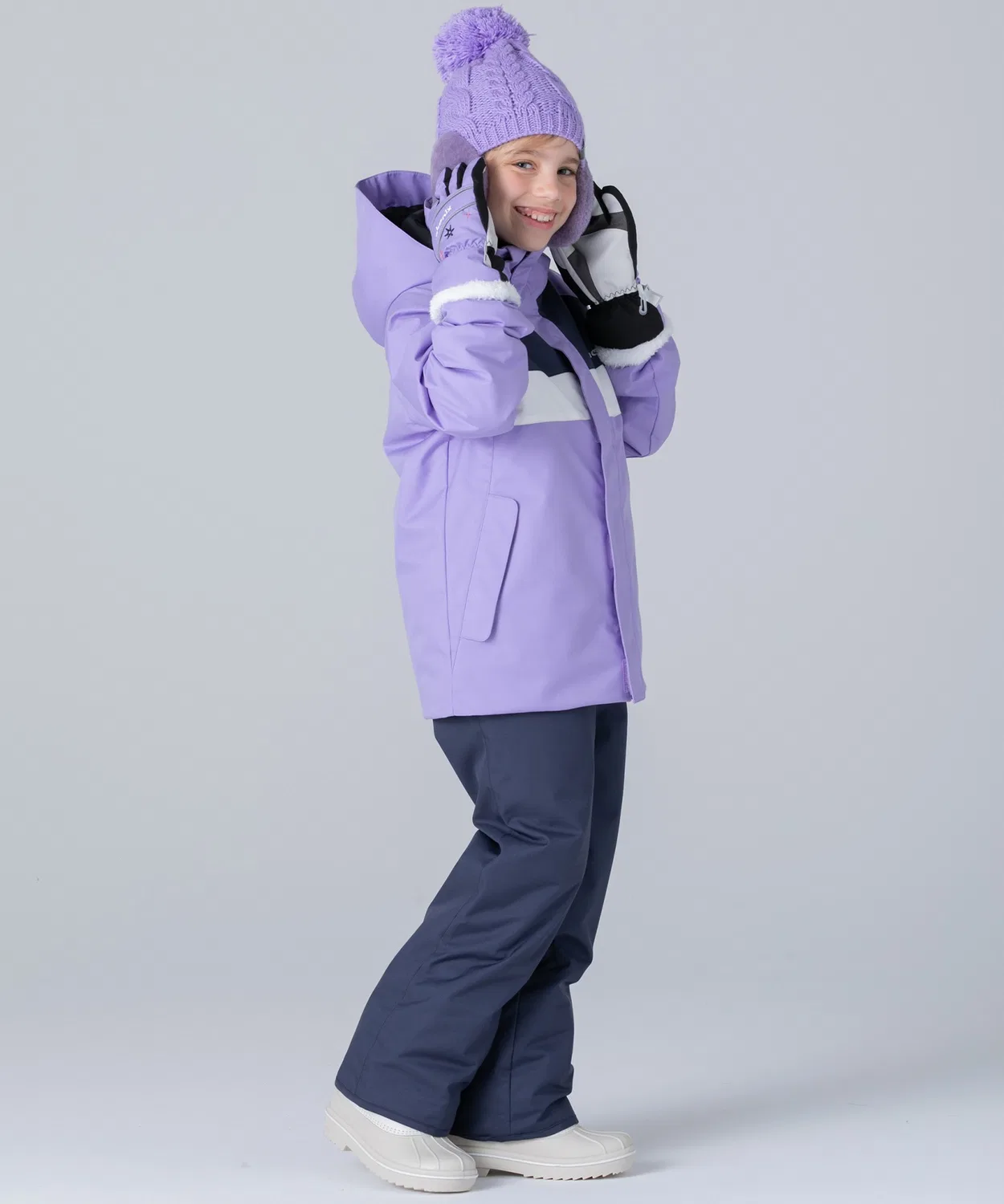 Костюм для сноуборда детский phenix Round Flap Two-piece, фиолетовый — фото 4