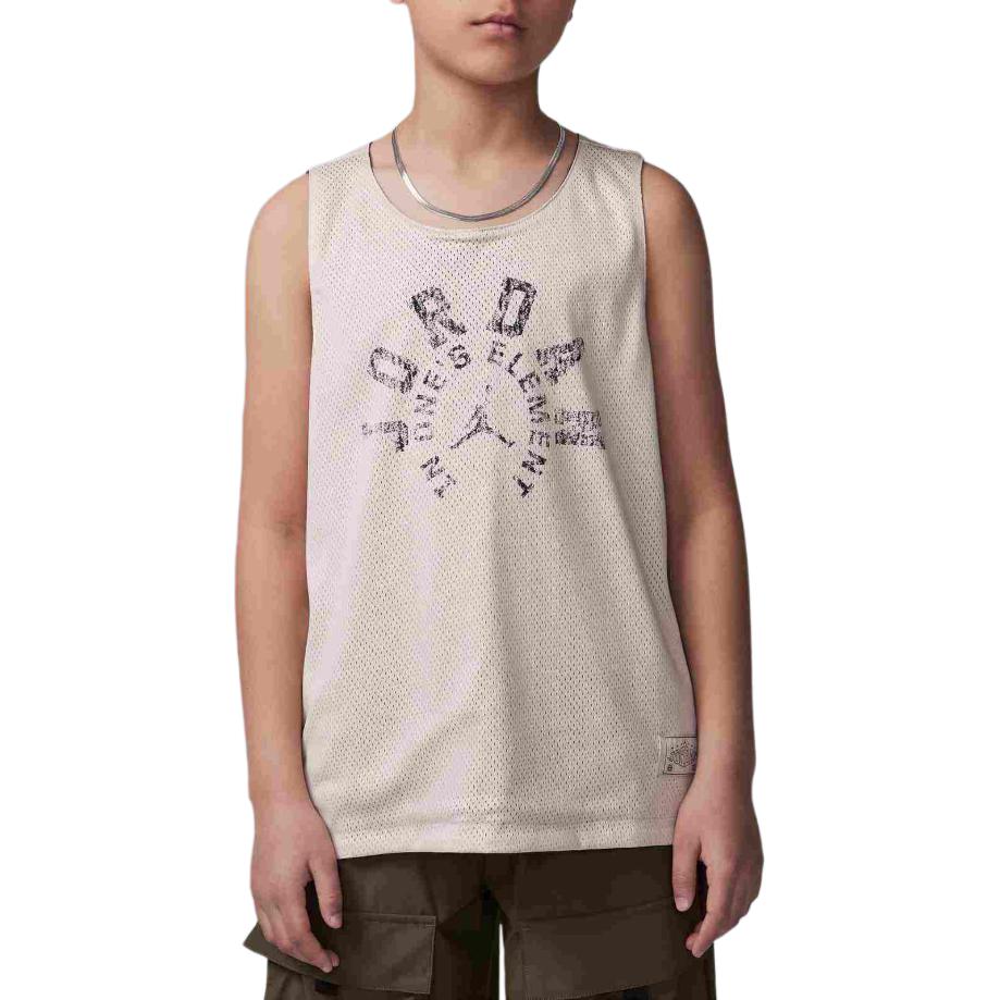 Майка tank top dri fit oat для подростков Nike, серовато-бежевый — фото 4