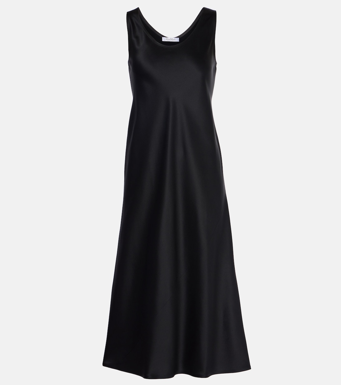 

Платье миди из шелкового атласа банджо Max Mara, Nero