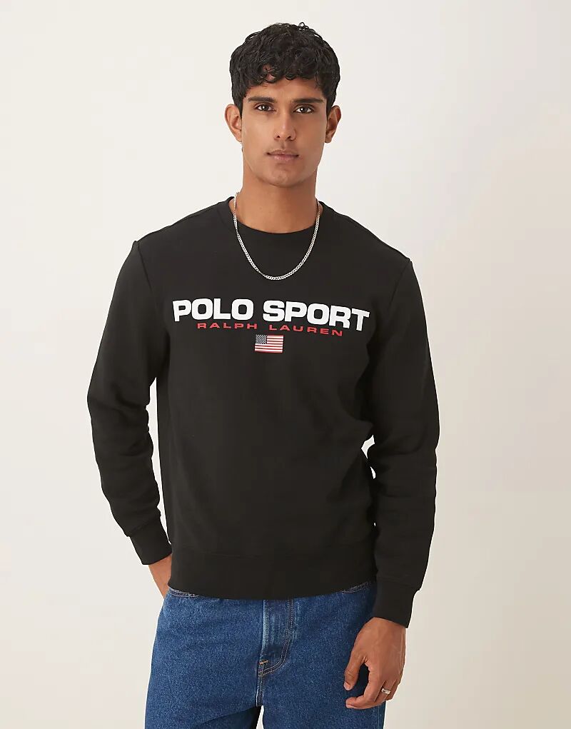 

Толстовка с круглым вырезом и логотипом Polo Ralph Lauren Sports Capsule черного цвета