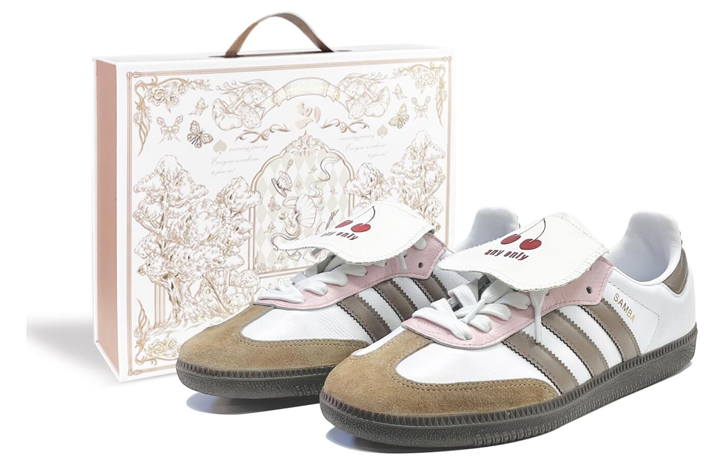 

Кроссовки Adidas Originals Samba Skateboard Shoes Unisex Low-Top White Pink/Brown