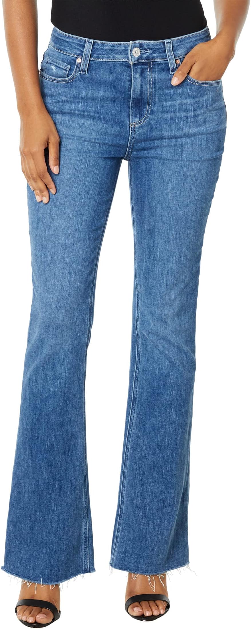 

Джинсы Paige 32" High-Rise Laurel Canyon w/ Raw Hem in Empire, цвет Empire