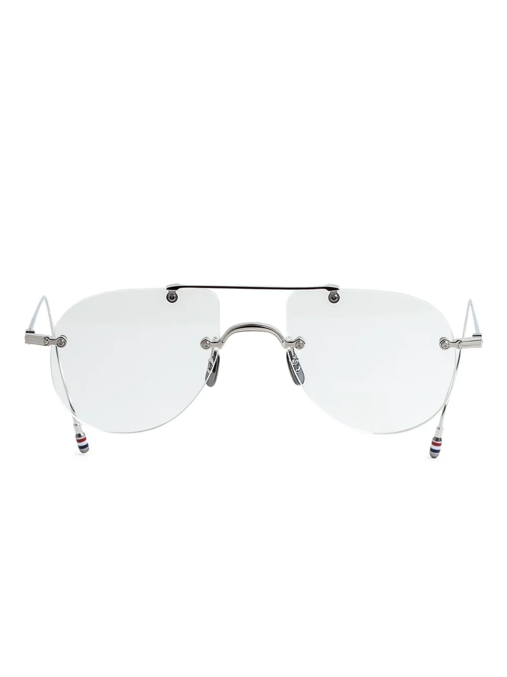 

Очки в круглой оправе Thom Browne Eyewear, серебяный