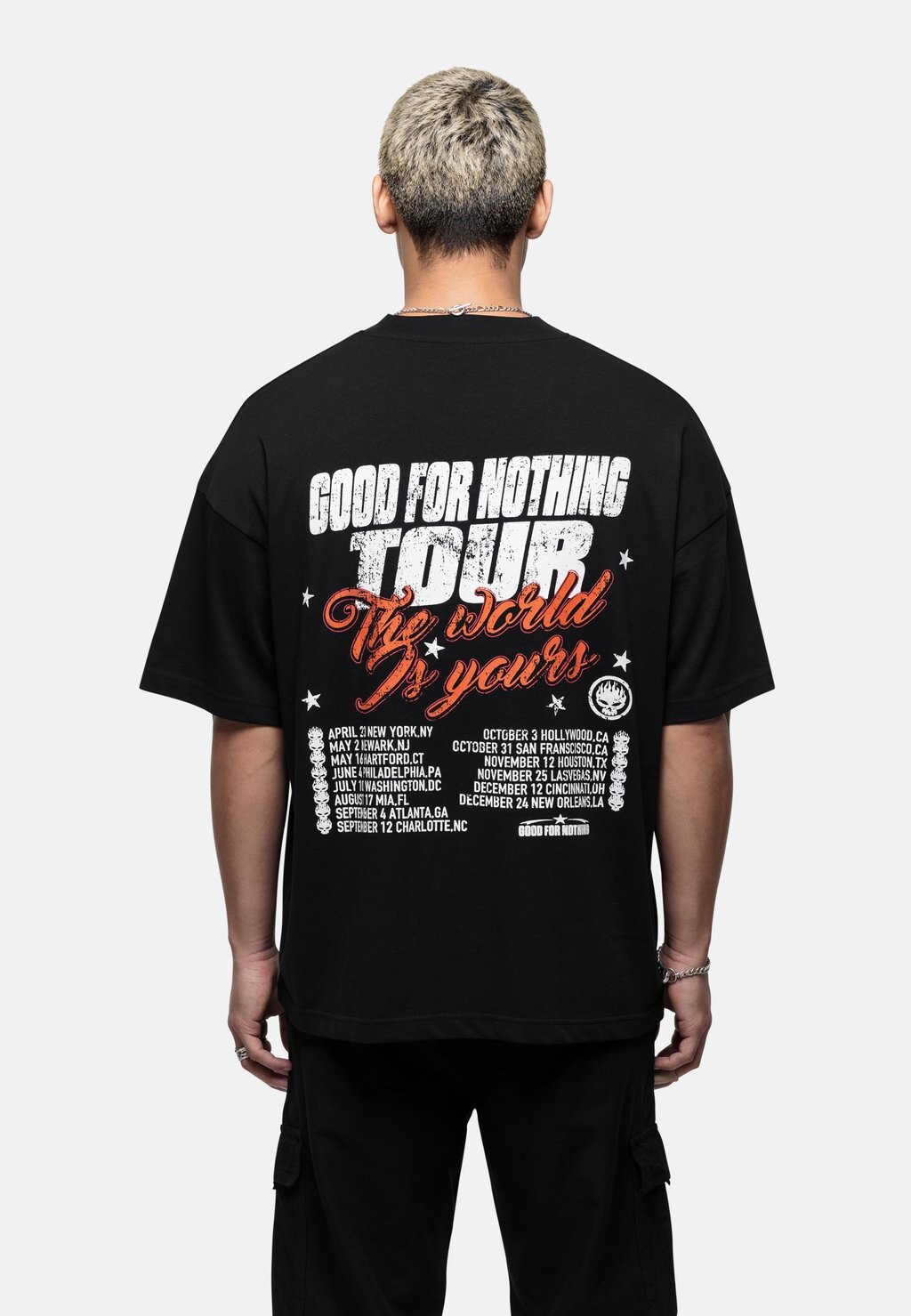 

Футболка с принтом OVERSIZED TOUR PRINT TEE Good For Nothing, цвет black