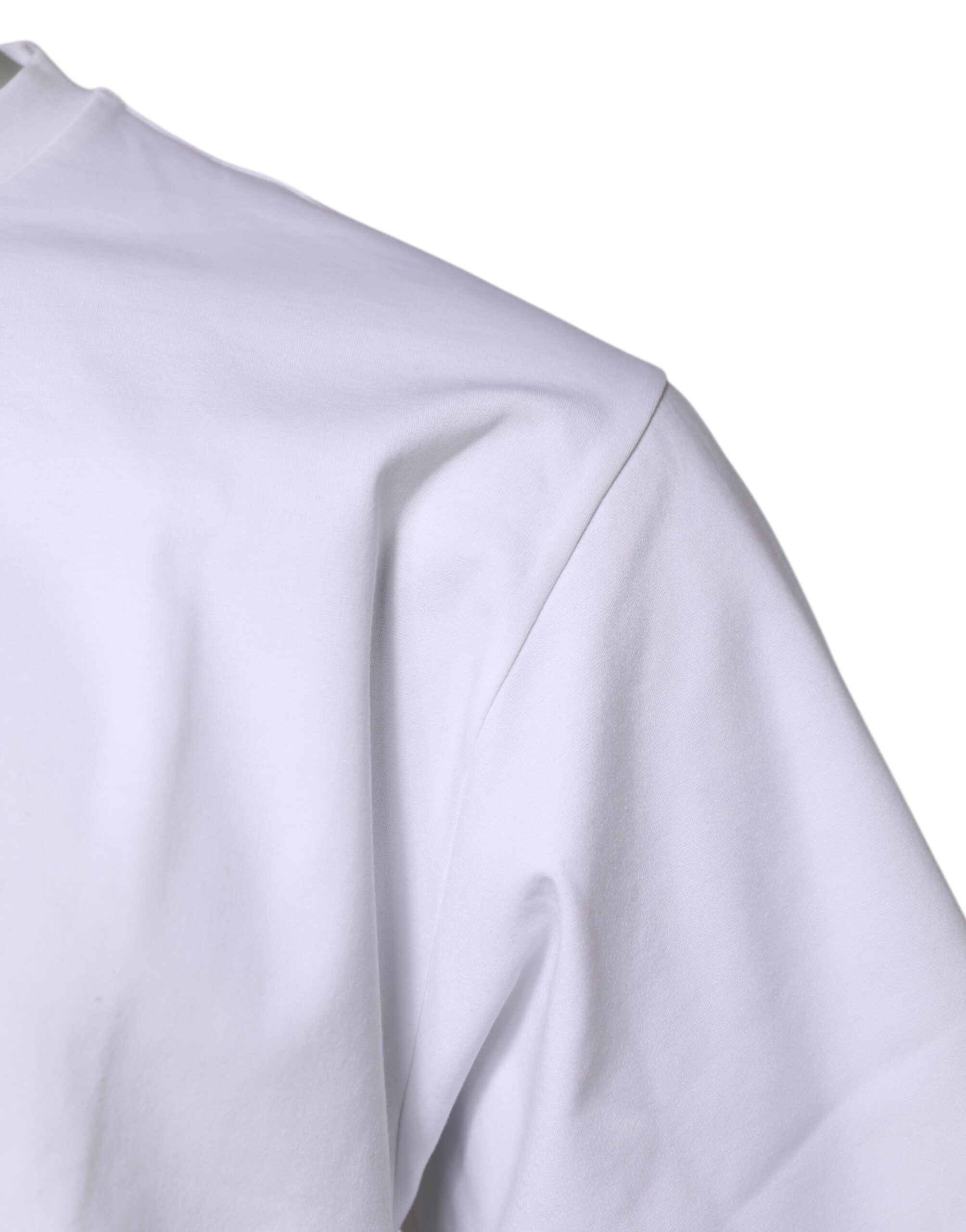 Белая хлопковая футболка с короткими рукавами и круглым вырезом Dolce & Gabbana, White — фото 4