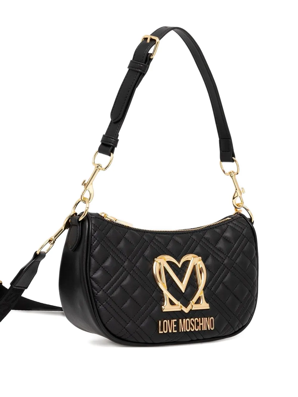 

Стеганая сумка на плечо с логотипом Love Moschino, черный