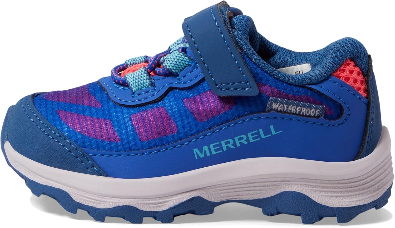 Ботинки для мальчиков Merrell Moab Speed Low с альтернативной застежкой, водонепроницаемые, для походов, синий/бирюзовый — фото 4