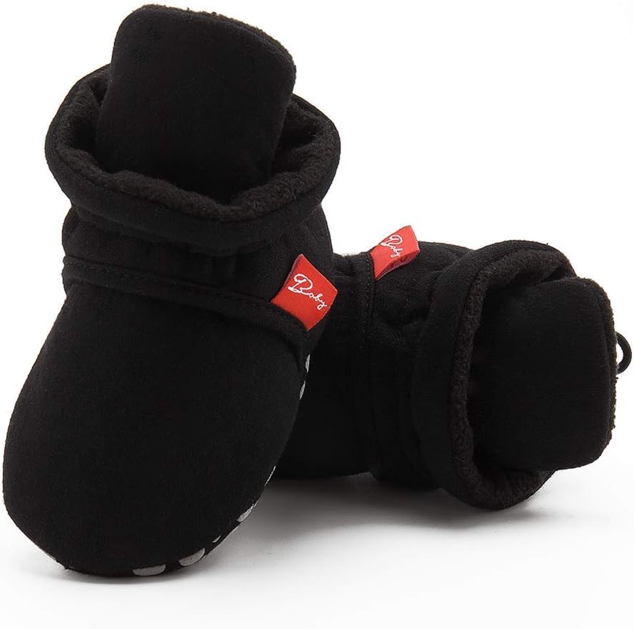 HsdsBebe Унисекс Новорожденные Детские Хлопковые Пинетки с Нескользящей Подошвой для Малышей Мальчиков и Девочек Зимние Теплые Флисовые Носочки-Обувь, D/Rope Black — фото 4