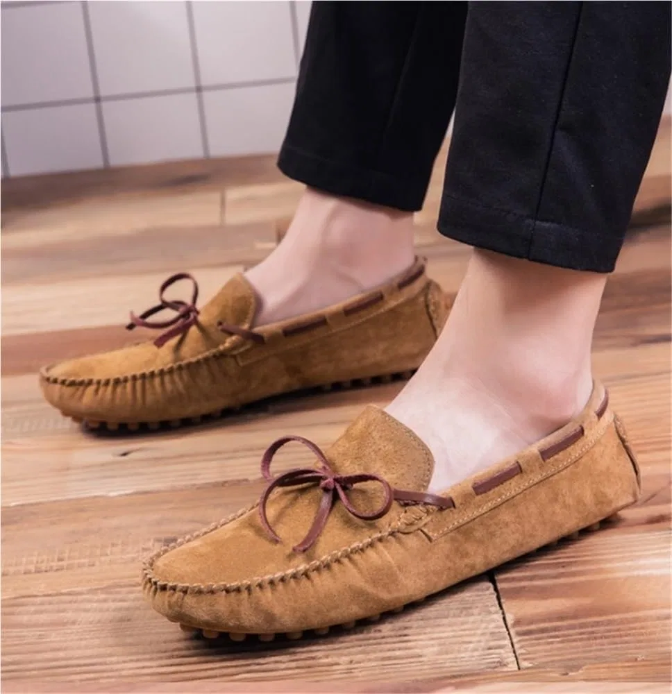 Мокасины кожаные Mens Slip On Loafers, коричневый DHFIRUFSHLO — фото 2