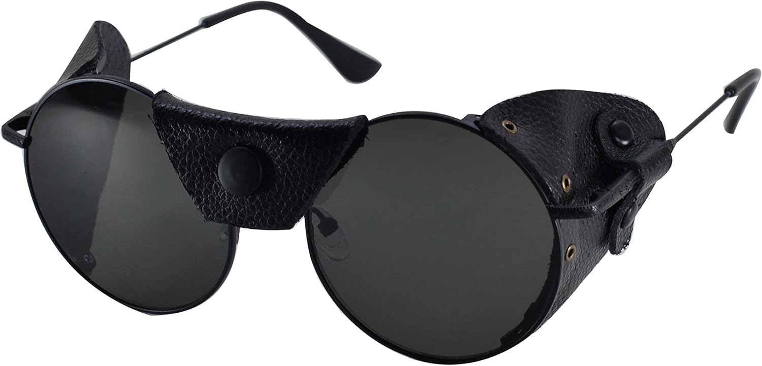 

Солнцезащитные очки OSSAT с боковым щитком, круглые, металлические, классические, для альпинизма, ледника, унисекс, для взрослых, круглые, для горного туризма, Dark Grey