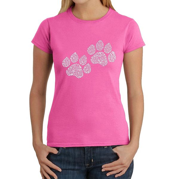 

Футболка с принтом Woof Paw Prints La Pop Art, Pink, Розовый, Футболка с принтом Woof Paw Prints La Pop Art, Pink