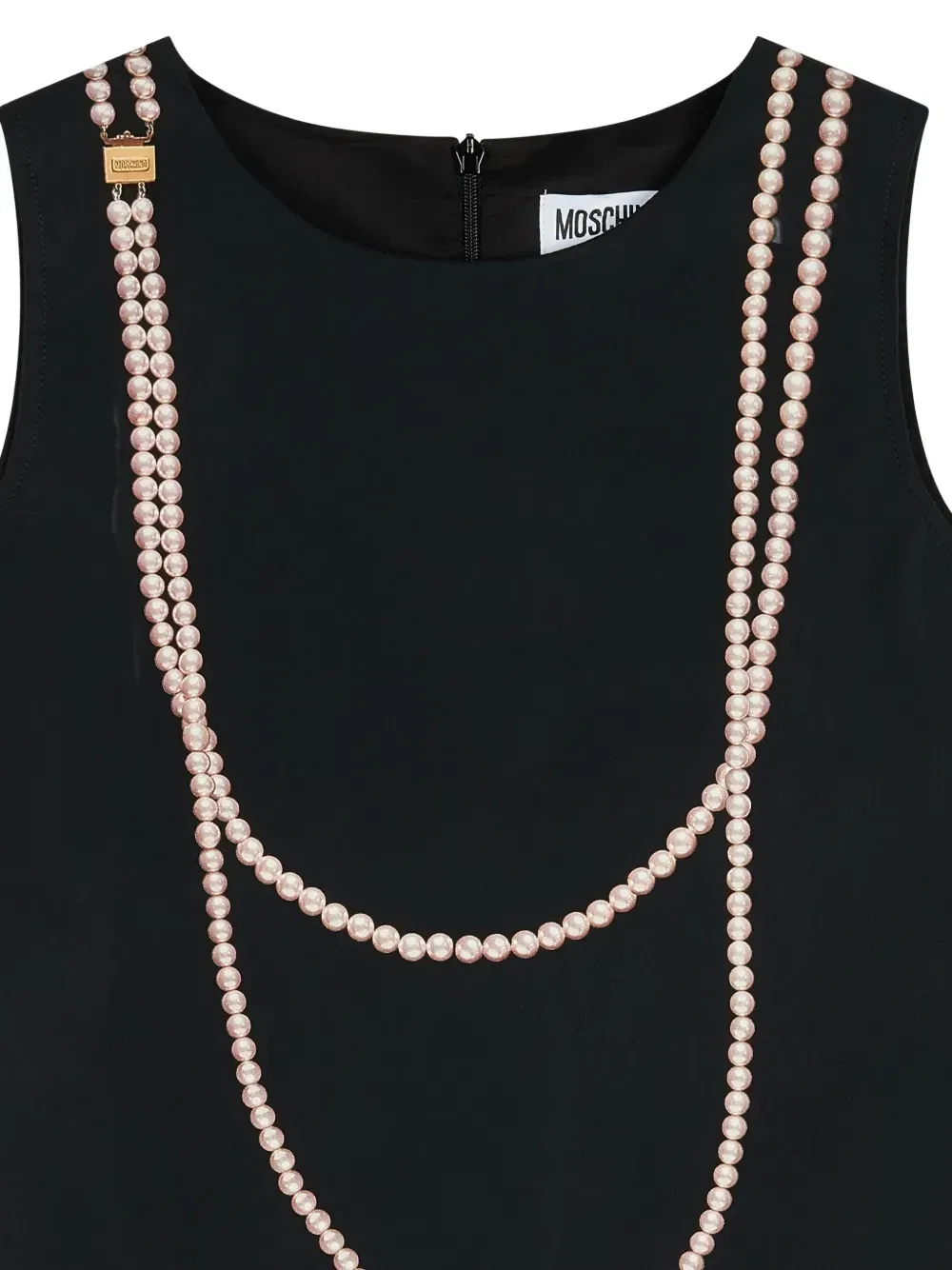 Платье с жемчужным принтом Moschino Kids, черный — фото 3