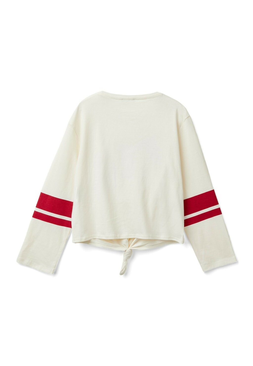 

Топ с длинными рукавами KNOT AT FRONT EMBROIDERY PLUS SEQUINS PRINTED BANDS ON SLEEVES LOGO LABEL United Colors of Benetton, кремовый