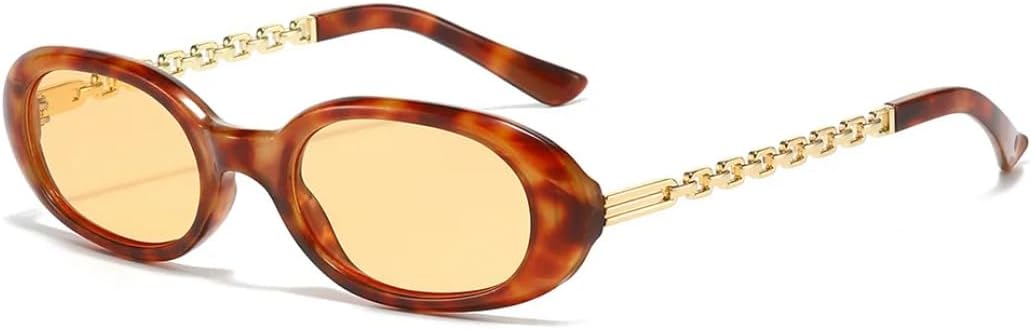 

Солнцезащитные очки для мужчин и женщин - защита UV400 - леопардовый принт, маленькая оправа, для занятий спортом на открытом воздухе и вождения DSVIGF, Leopard Champagne