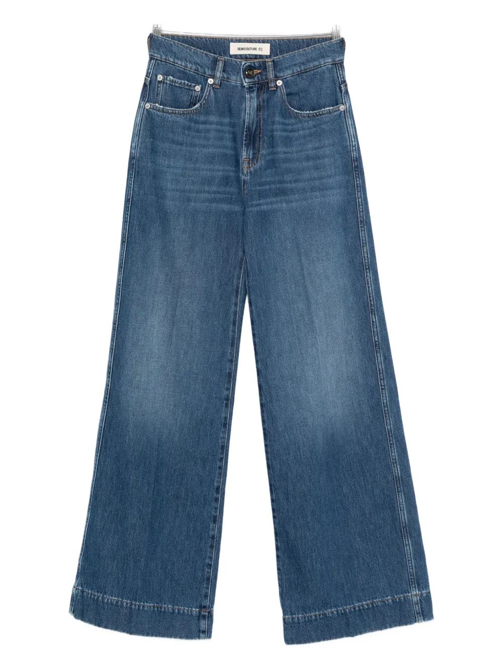 

Джинсы с нашивкой-логотипом Semicouture, синий