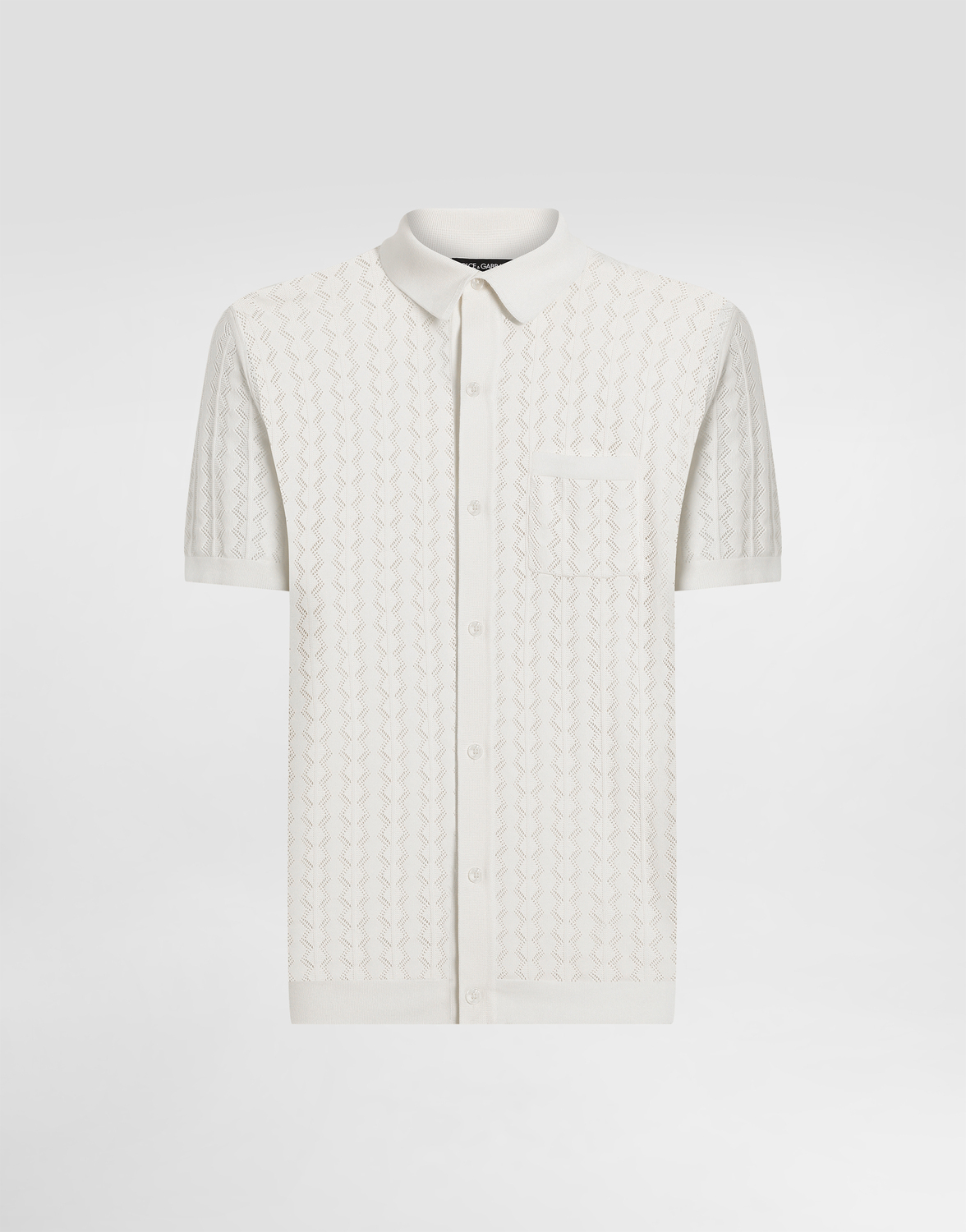 

Хлопковая ажурная рубашка с короткими рукавами Dolce & Gabbana, белый