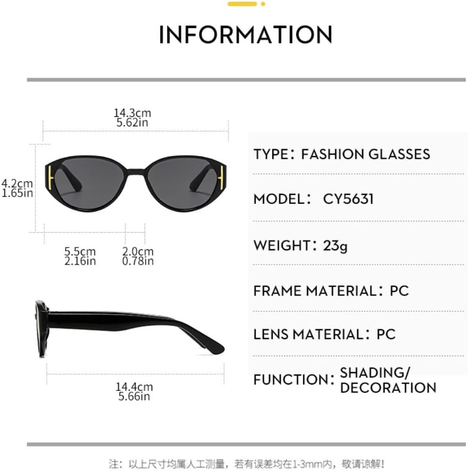 

Элегантные солнцезащитные очки «кошачий глаз» для женщин — роскошная оправа с золотистыми акцентами в виде буквы Т, тонированные/градиентные линзы с защитой от УФ-излучения ENSARJOE, Black/Brown