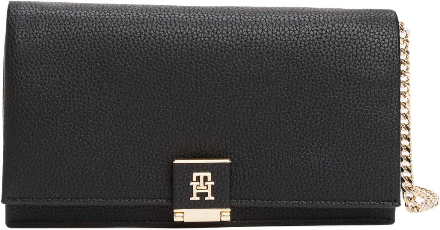 

Сумка-клапан Tommy Hilfiger с цепочкой и съемным ремнем через плечо, Black