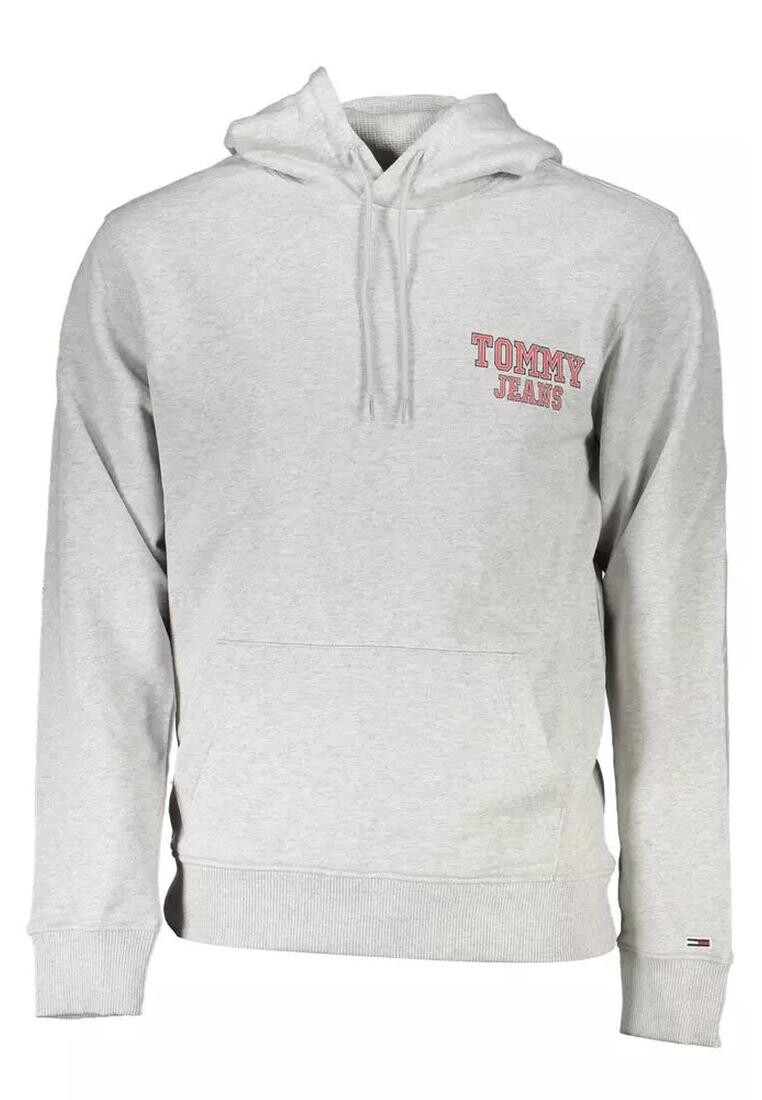 

Толстовка с капюшоном из хлопка с большим карманом и принтом Tommy Hilfiger, серый