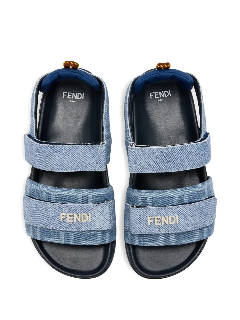 Сандалии с ремешком с логотипом Fendi Kids, синий — фото 3
