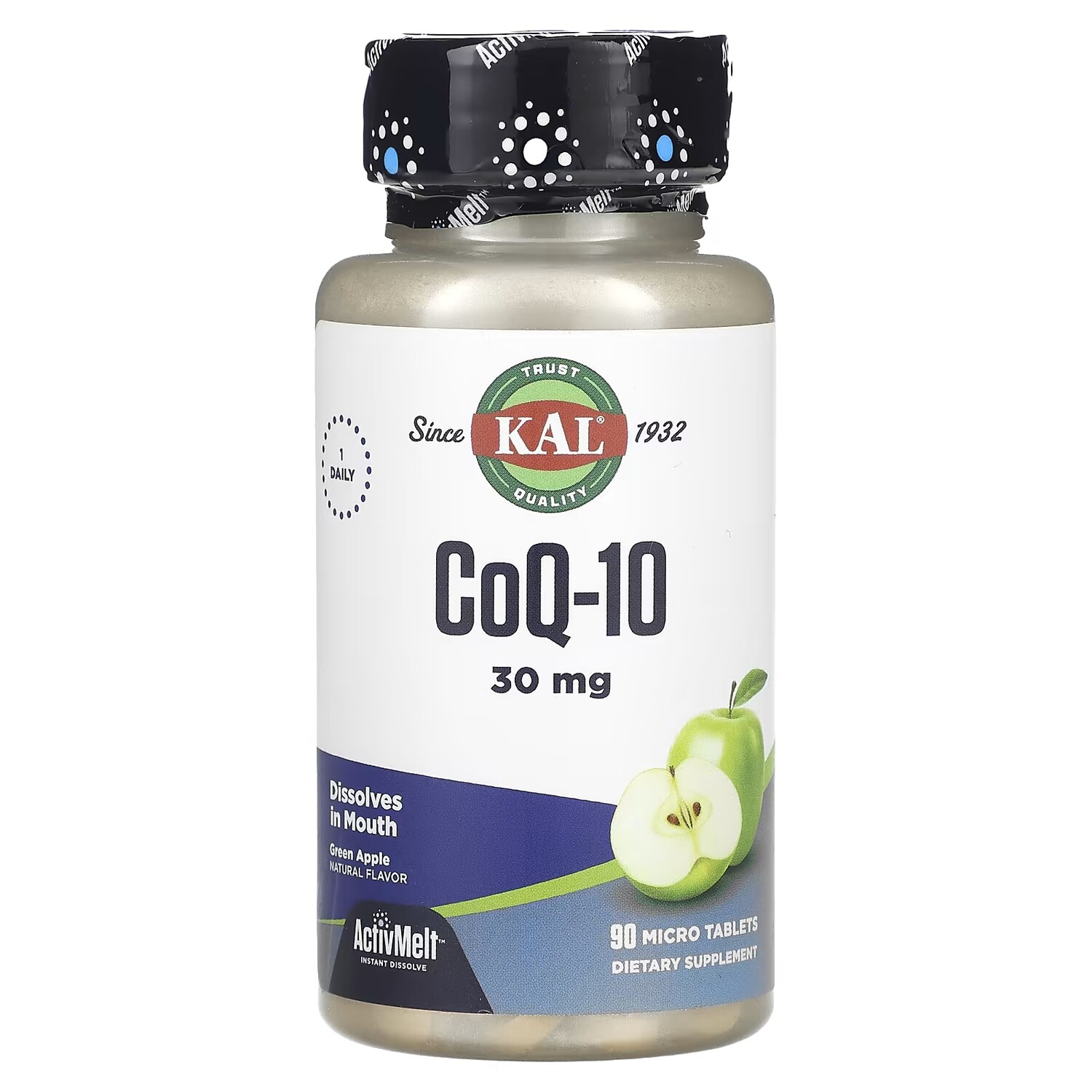 

Добавка Kal CoQ10 зеленое яблоко, 90 микротаблеток